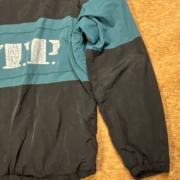 FTP 187 Streetwear Windbreaker Jacket Black Teal Zip Small Rare - Picture 11 of 16